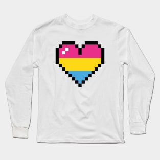 Pansexual 8 bit heart Long Sleeve T-Shirt